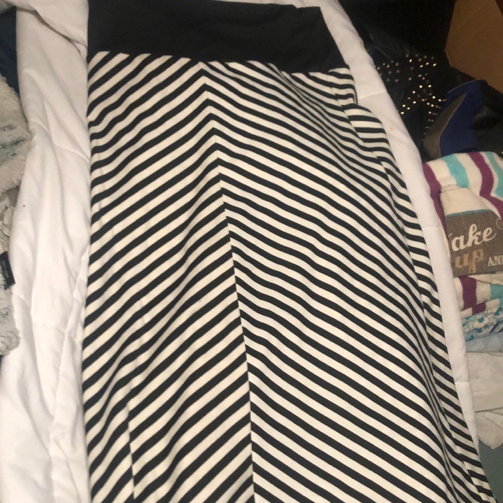 Long Zebra Stripped Maxi Skirt